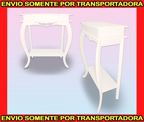 Mesa Aparador Retangular - 3 Gavetas - Branco